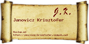 Janovicz Krisztofer névjegykártya